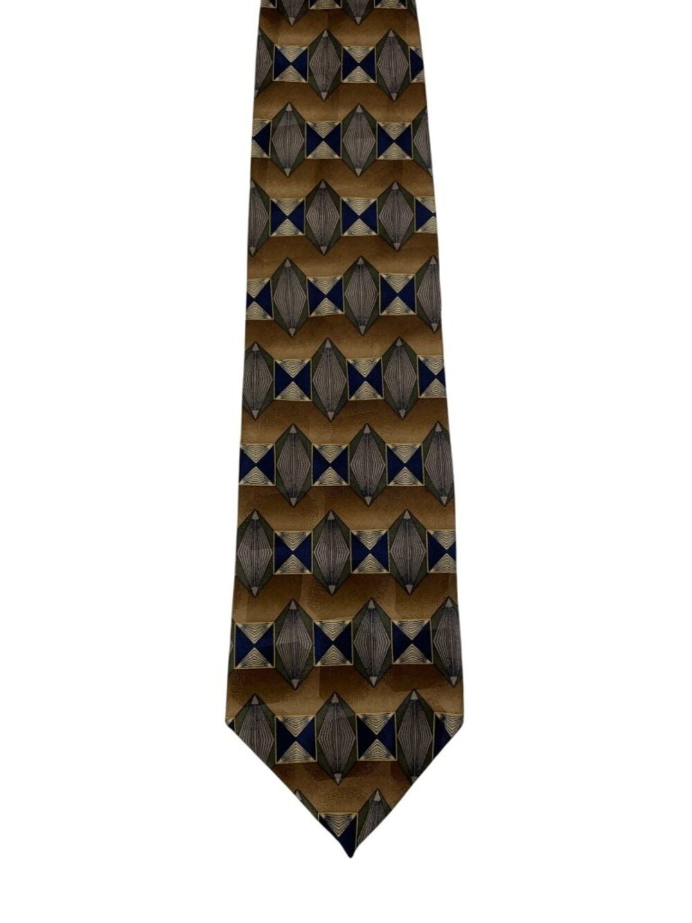 Martin Wong Multicolor Geometric Print 100% Silk Mens Tie Necktie - Picture 2 of 7